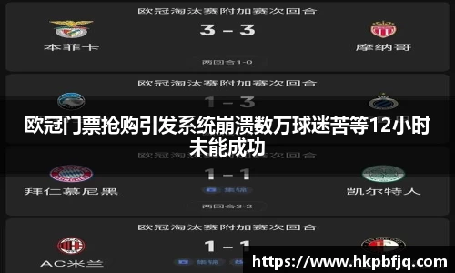 欧冠门票抢购引发系统崩溃数万球迷苦等12小时未能成功